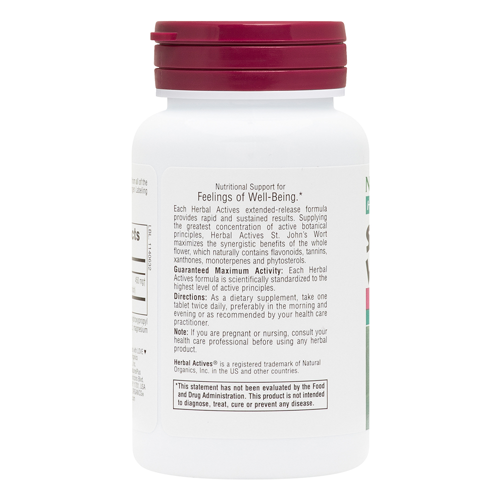 Natures Plus Herbal Actives St. Johns Wort 450 mg Hypericin 60's