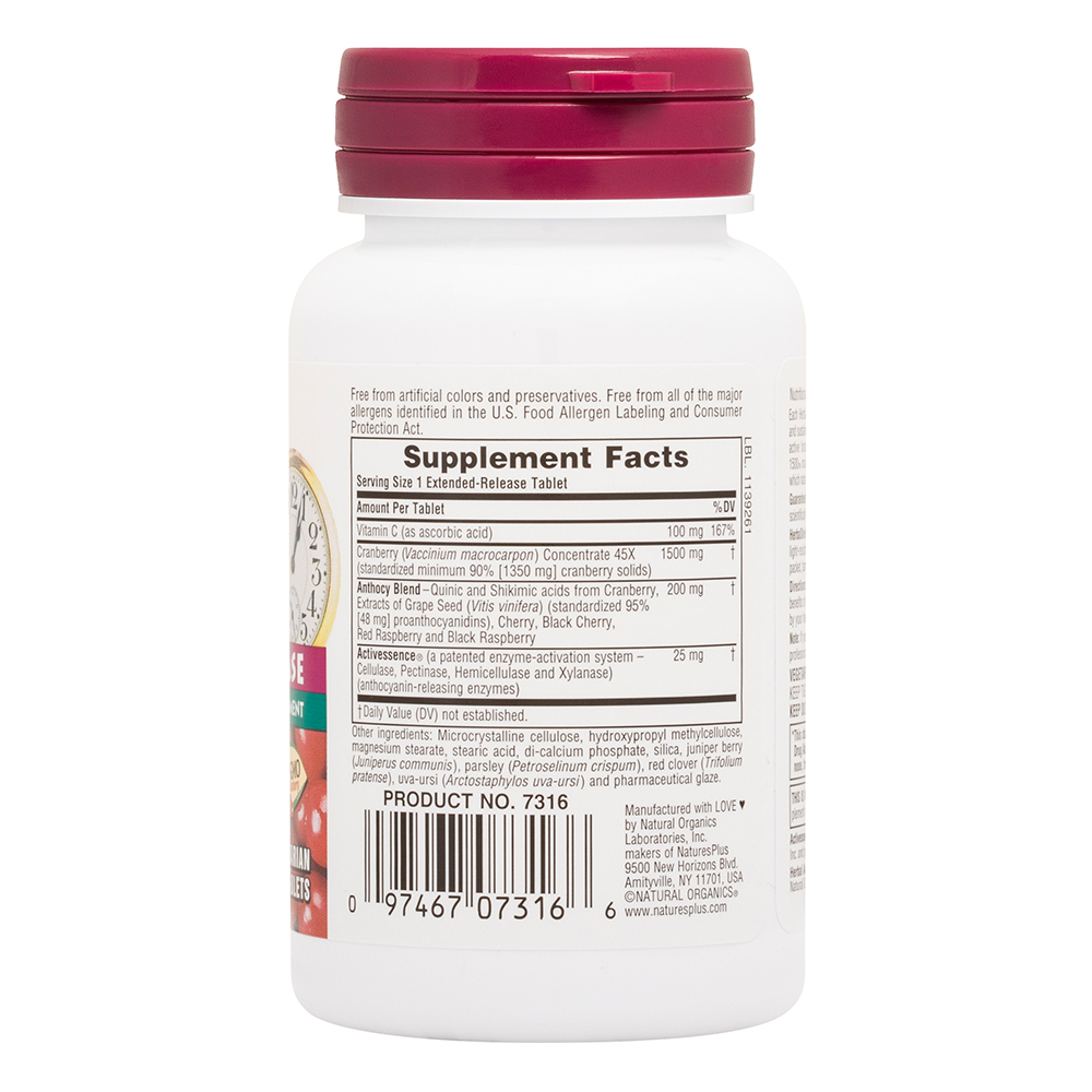 Natures Plus Herbal Actives Ultra Cranberry 1500 Extended Release 30 Tablets