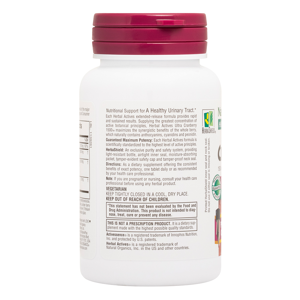 Natures Plus Herbal Actives Ultra Cranberry 1500 Extended Release 30 Tablets