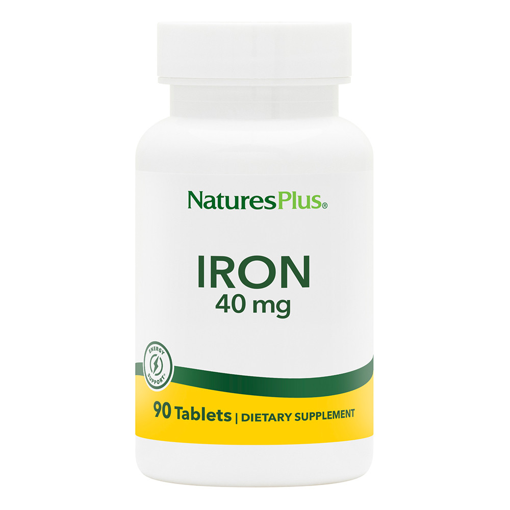 Natures Plus Iron 40 mg Biotron Amino Acid Chelate 90 Tablets