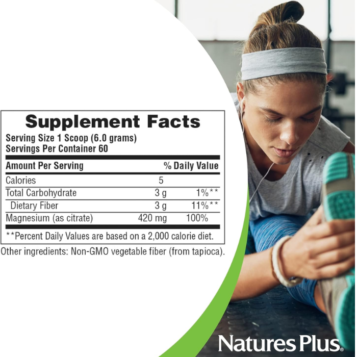 Natures Plus Kalm assure Magnesium Powder 400mg 0.80 lb