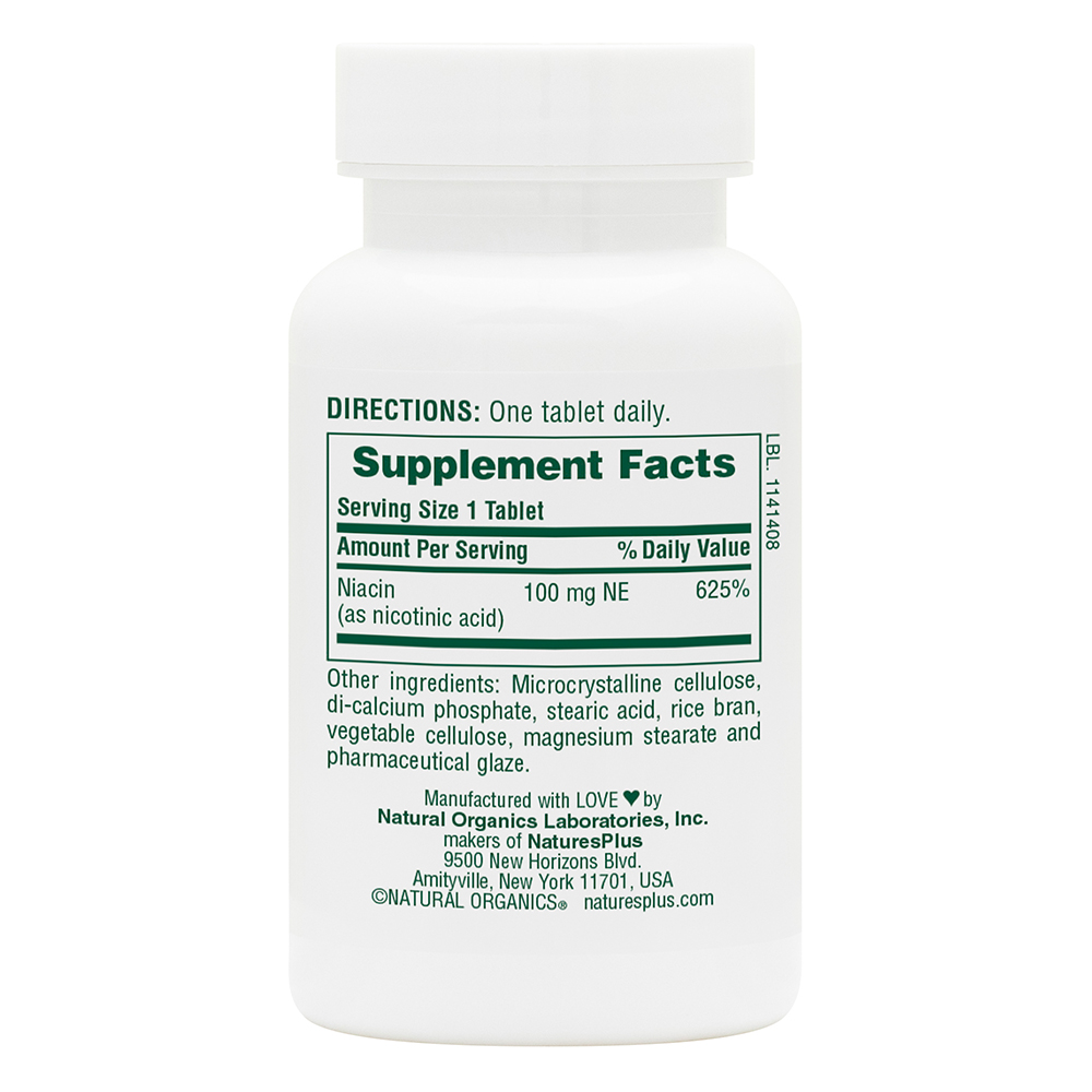 Natures Plus Niacin 100mg 90 Tablets