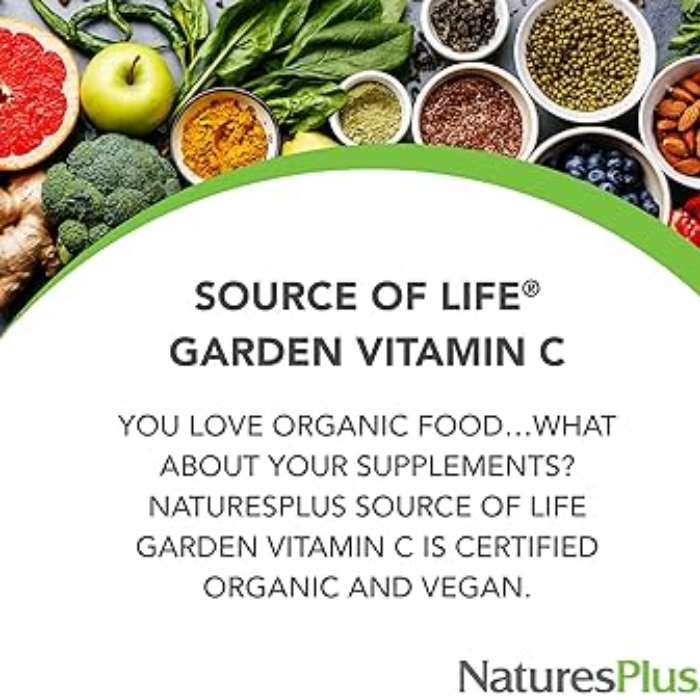 Natures Plus Source Of Life Garden Vitamin C 500 60 mg Vegan Capsules