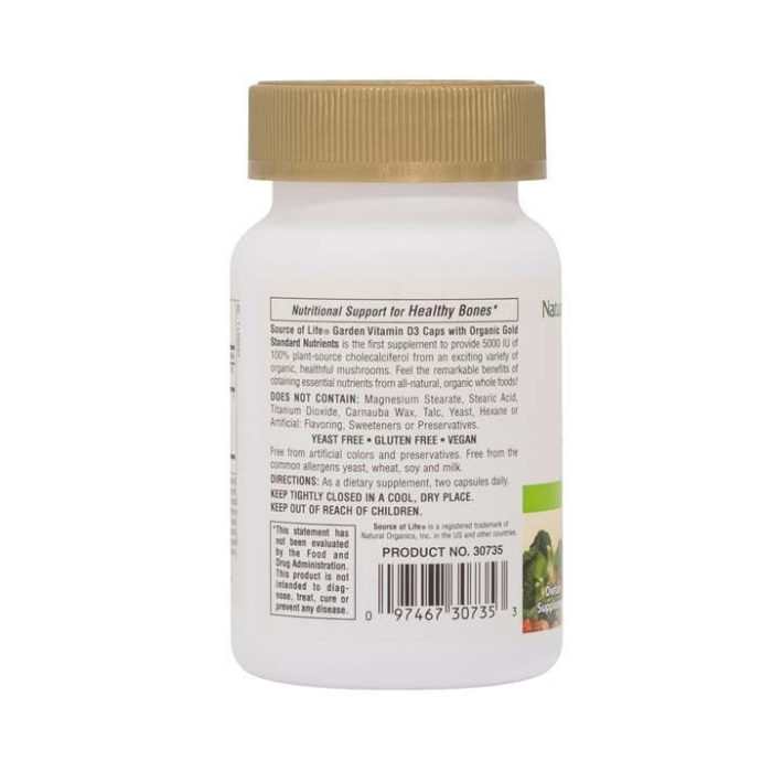Natures Plus Source Of Life Garden Vitamin D3 5000 IU Vegetable capsule 60's