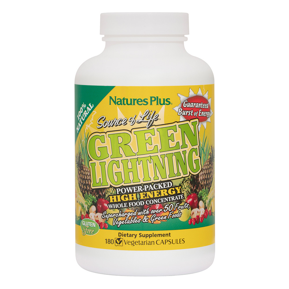 Natures Plus Source Of Life Green Lightning 180 Capsules