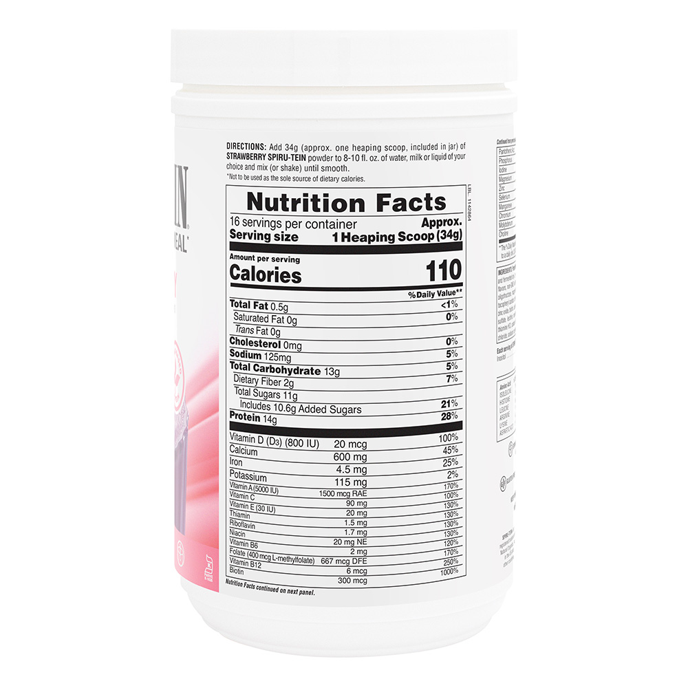 Natures Plus Spiru-Tein Strawberry 1.2 LBS 544 g Can