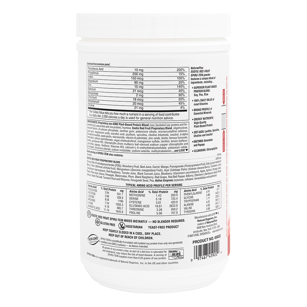 Natures Plus Spiru-Tein Strawberry 1.2 LBS 544 g Can