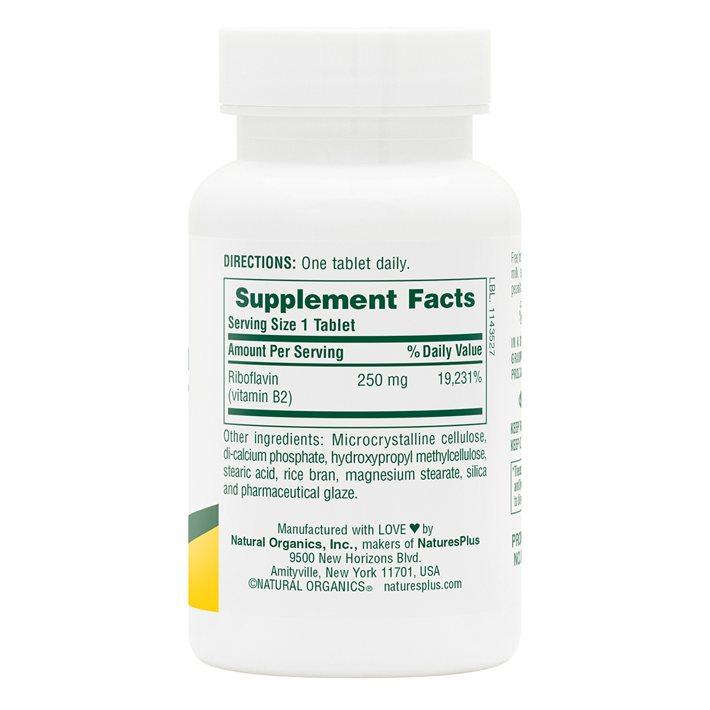 Natures Plus Vitamin B 2 250 Mg Sustained Release 60 Tablets