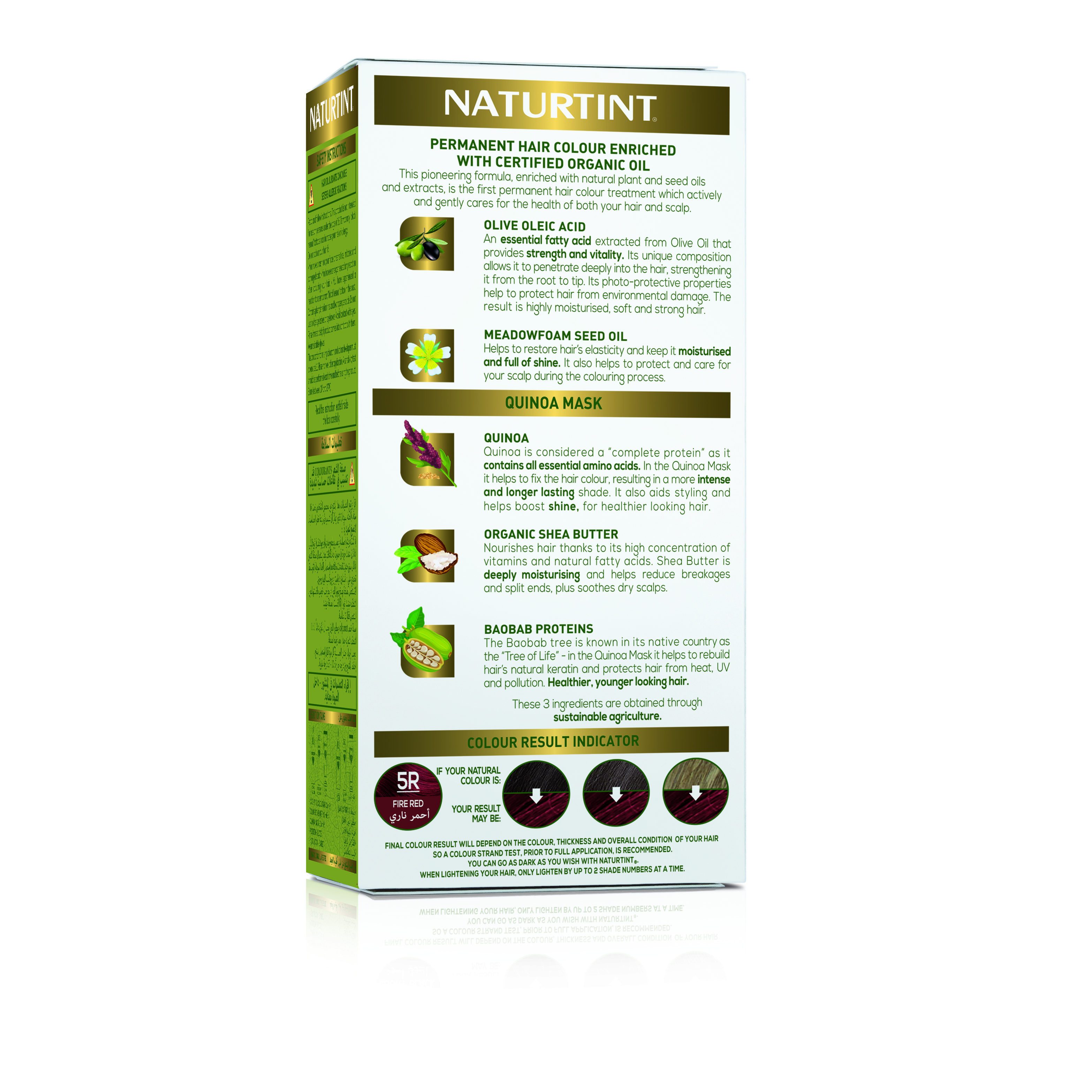 Naturtint 5R Fire Red, Ammonia-Free Permanent Hair Color with Quinoa Mask, 165ml