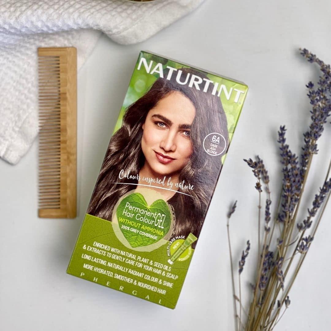 Naturtint 6A Dark Ash Blonde, Ammonia-Free Permanent Hair Color with Quinoa Mask, 165ml