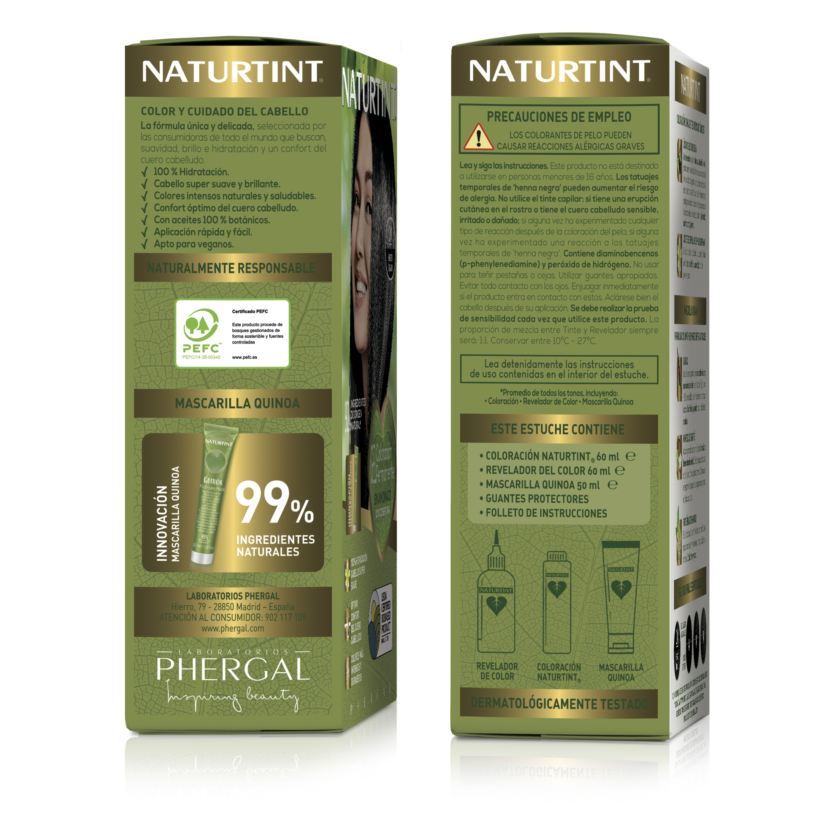 Naturtint 7.7 Teide Brown, Ammonia-Free Permanent Hair Color with Quinoa Mask, 165ml