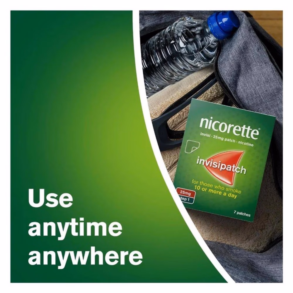 Nicorette Invisipatch 25mg Step 1, Nicotine for Smoking Cessation Support, 7 Patches