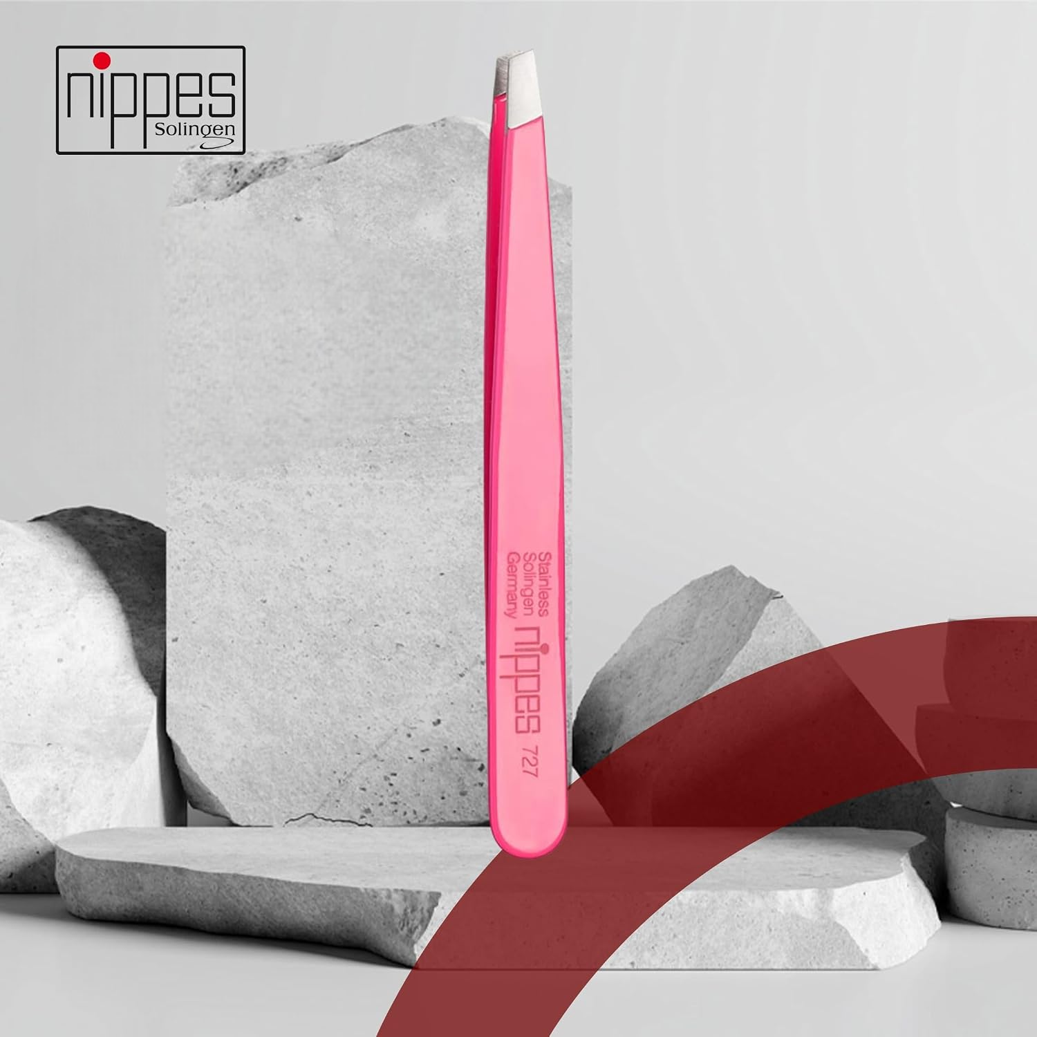 Nippes Cosmetic Tweezer Stainless Steel Coloured Slanted 727
