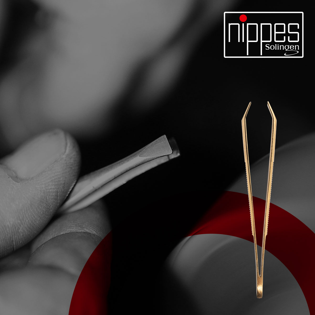 Nippes Tweezer Gold Tip Crab Claw Bented 9SGP