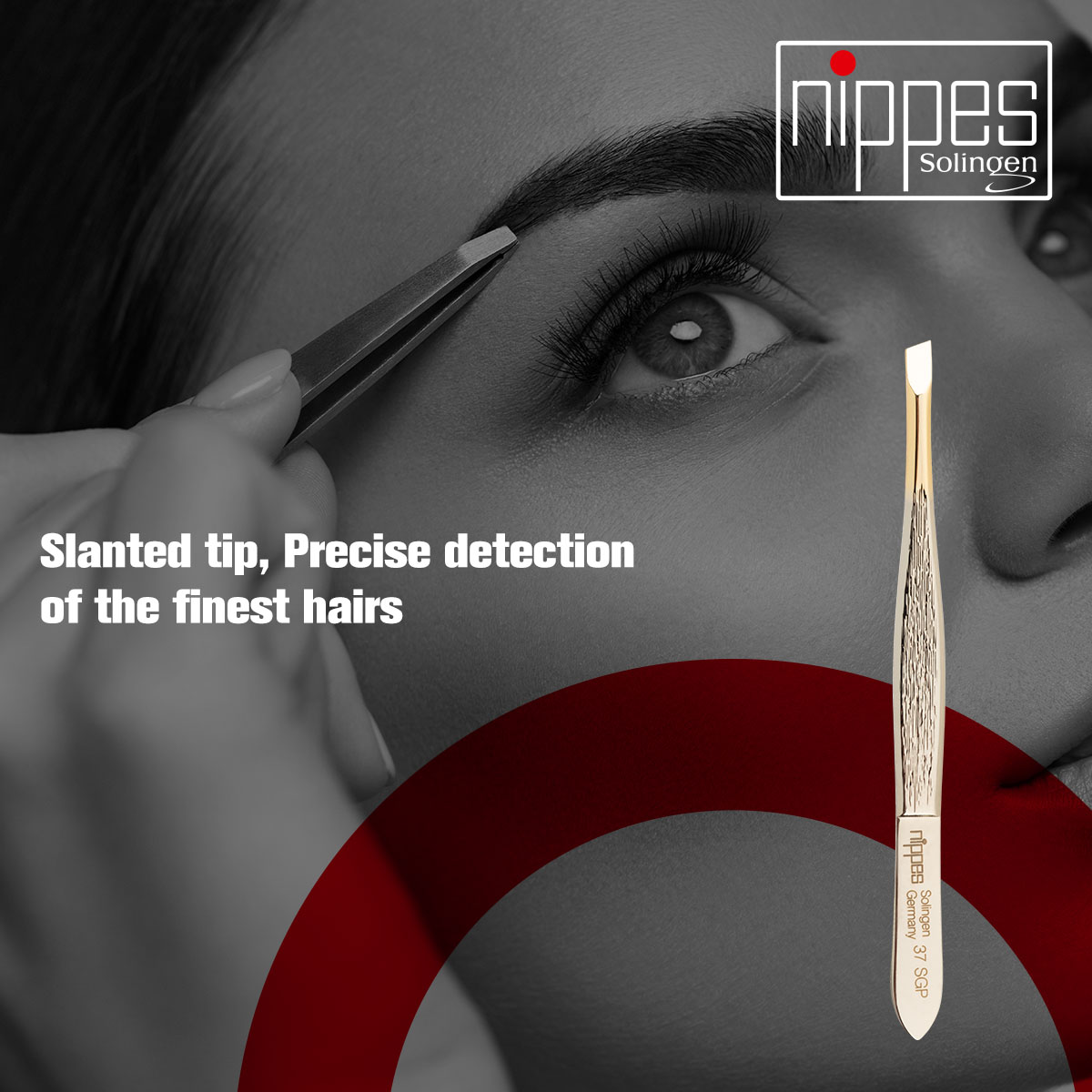 Nippes Tweezer Gold Tip Slanted 37SGP