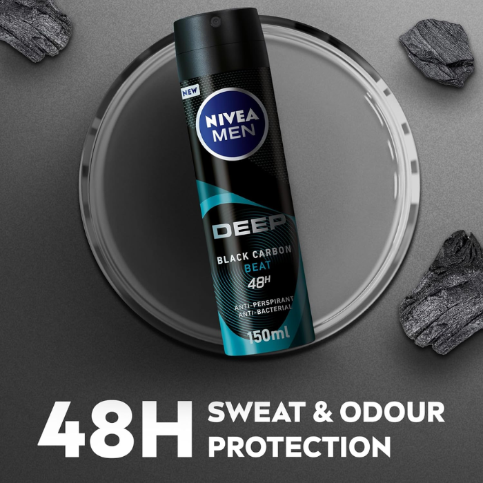 Nivea Men Deep Black Carbon Beat 48H Anti-Perspirant Deo Spray