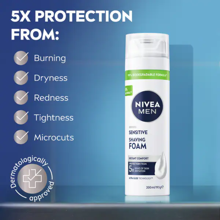 Nivea Men Sensitive Shaving Foam 200 ml