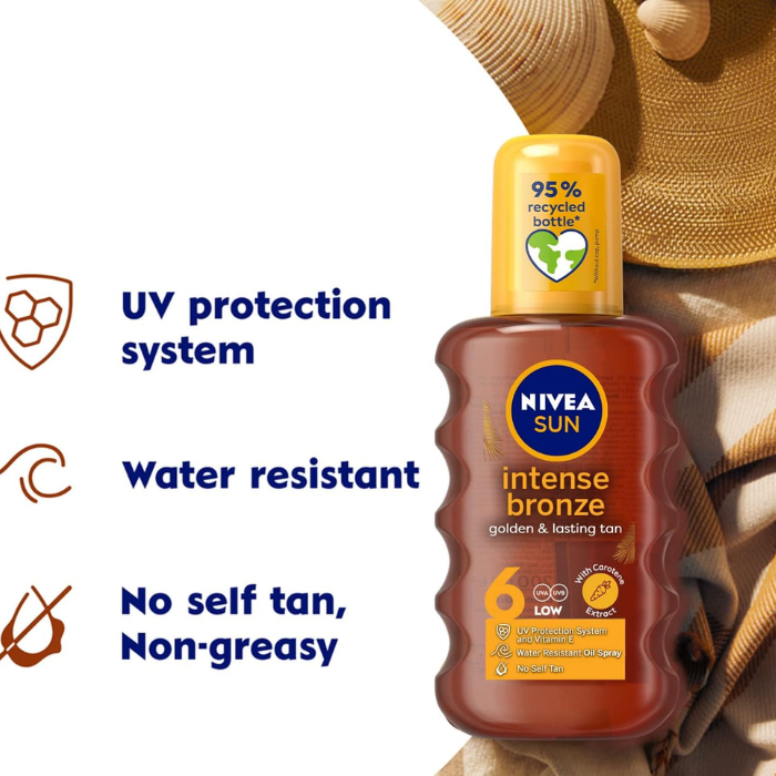 Nivea Sun Deep SPF6 Tanning Oil with Vitamin E Spray 200 ml