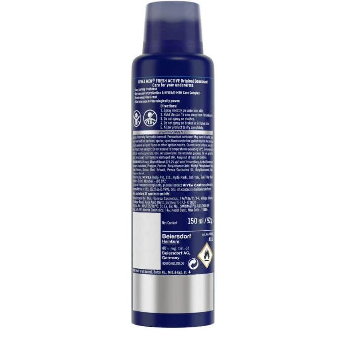 Nivea Men Fresh Active Deodorant Spray 150 ml