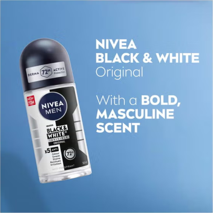 Nivea Men Invisible Black & White Deodorant Roll-On 50 ml