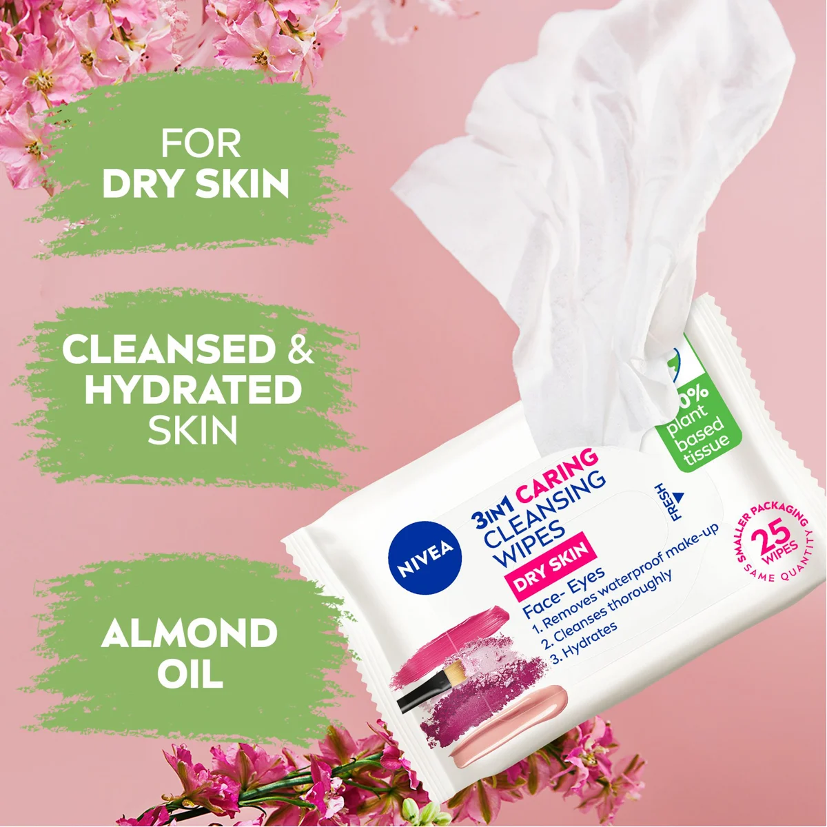 Nivea Gentle Dry To Sensitive Skin Cleansing Wipes 25s