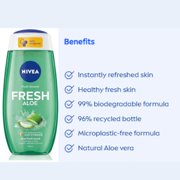 Nivea Fresh Shower Gel Aloe 250ML