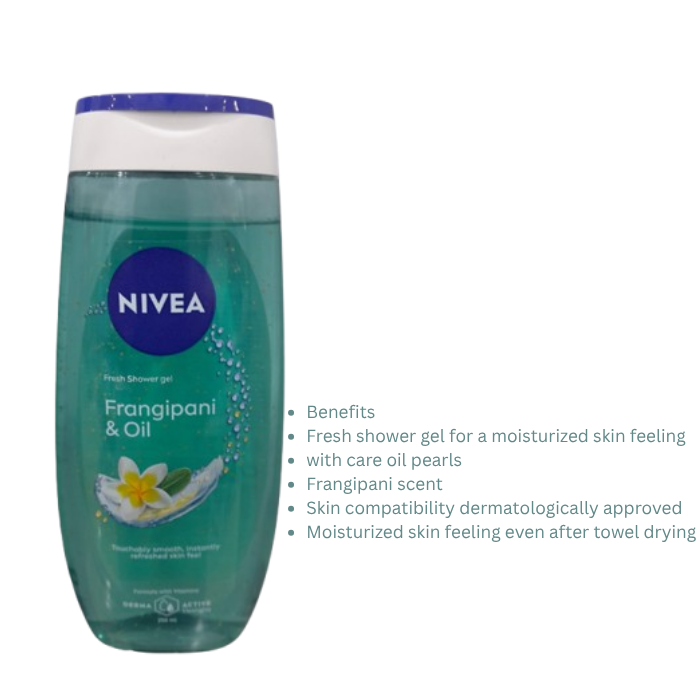 Nivea Fresh Shower Gel Frangipani & Oil 250ML
