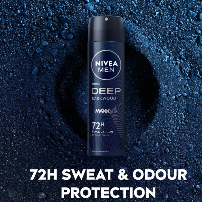 Nivea Men Deep Black Carbon Darkwood Deodorant Spray 200ML