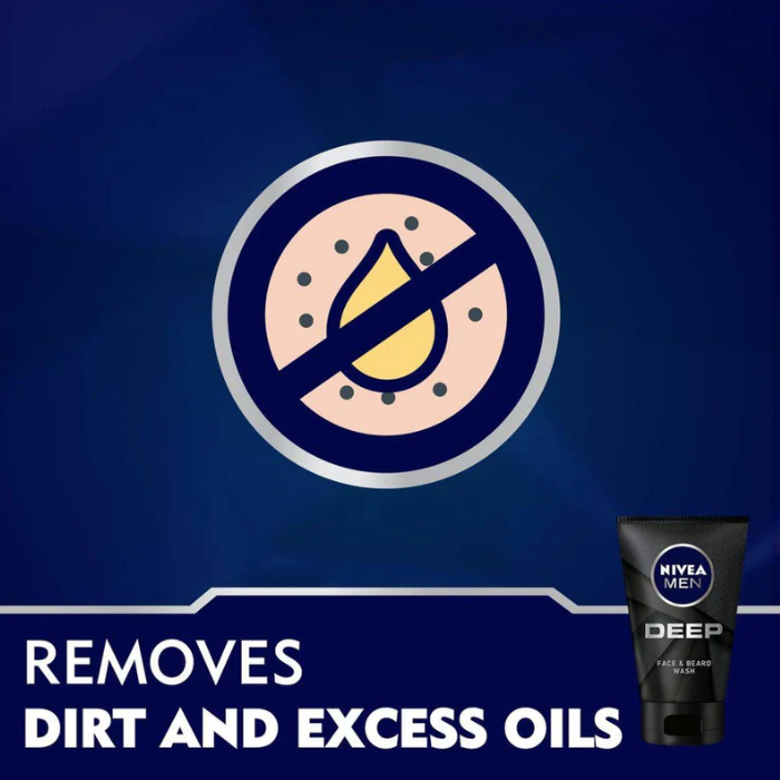 Nivea Men Deep Face & Beard Wash 100 ml