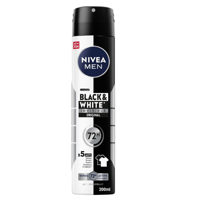 Nivea Men Invisible 48H Black & White Deodorant Spray 200ML