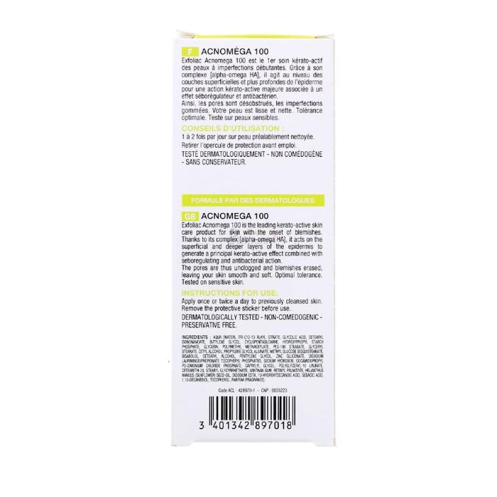 Noreva Exfoliac Acnomega 100 Matifying Care 30 ml