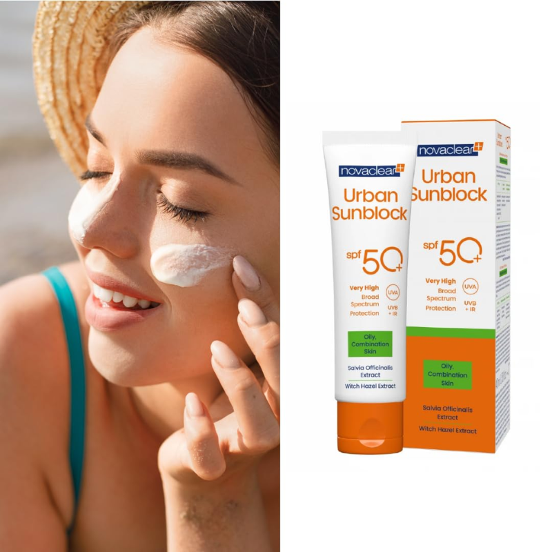 نوفاكلير أوربان صن بلوك (SPF 50+) للبشرة الدهنية 40 مل 1+1