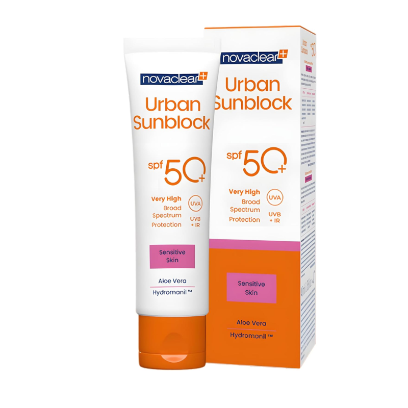 نوفاكلير أوربان صن بلوك (SPF 50+) للبشرة الحساسة 40 مل 1+1