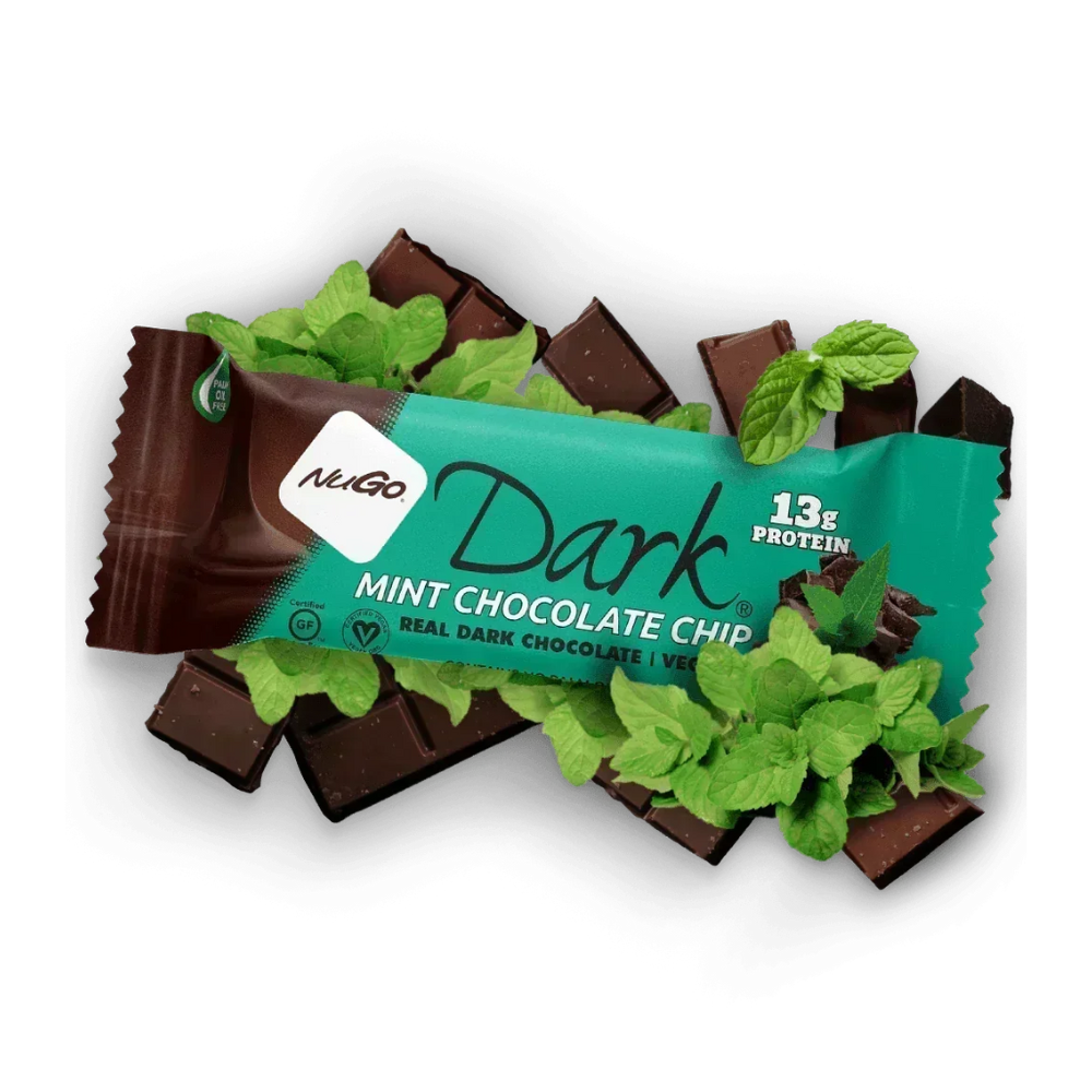 NuGo Dark Mint Chocolate Chip Bar 13g Protein, Gluten Free, Non-GMO, 50g