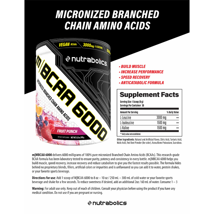 Nutrabolics  BCAA 6000 Fruit Punch 240 g