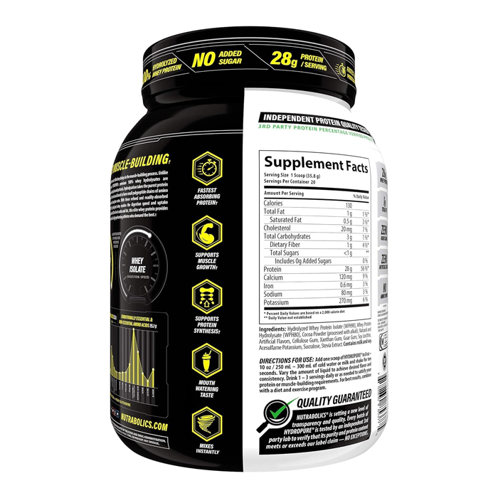 Nutrabolics Hydropure Chocolate 1.6 Lb