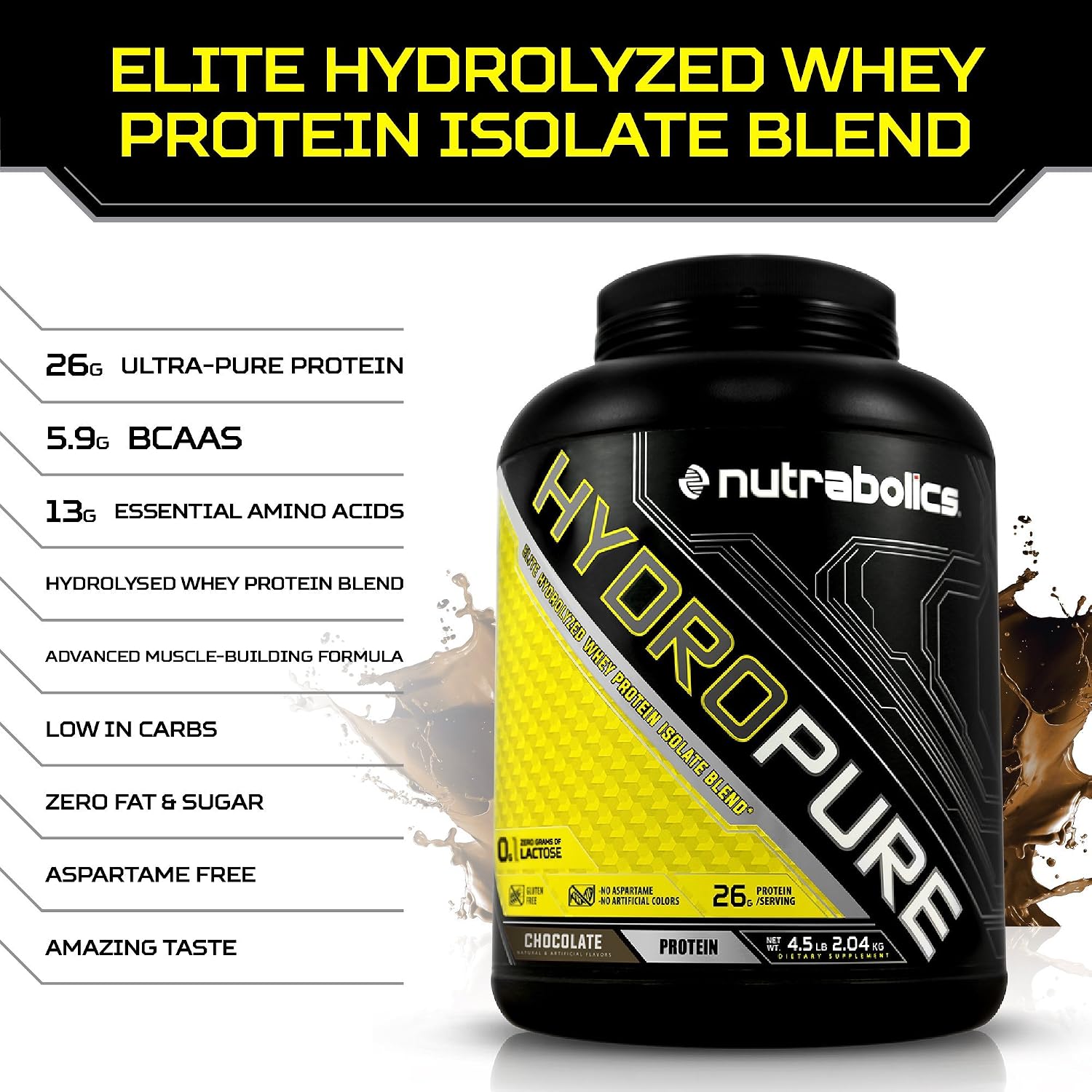 Nutrabolics  Hydropure Chocolate 4.5 lb