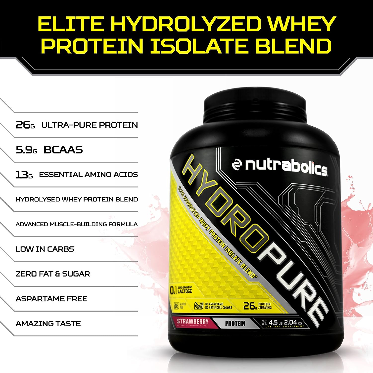 Nutrabolics  Hydropure Strawberry 4.5 lb