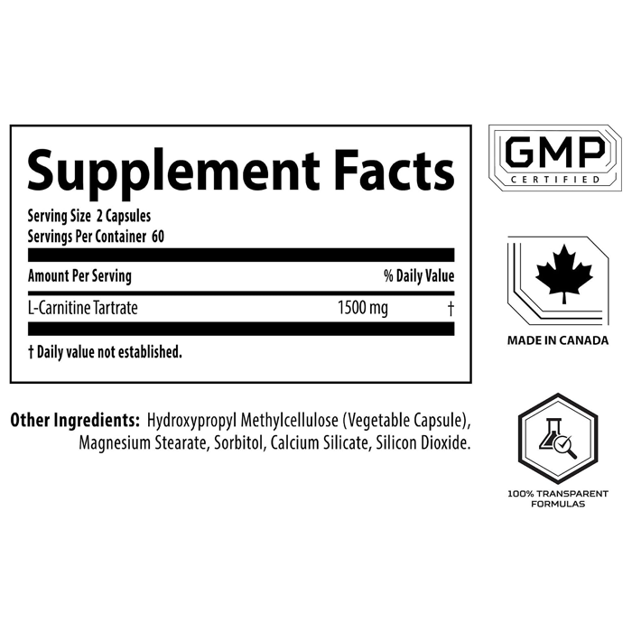 Nutrabolics  L-Carnitine 1500mg 120 Capsules