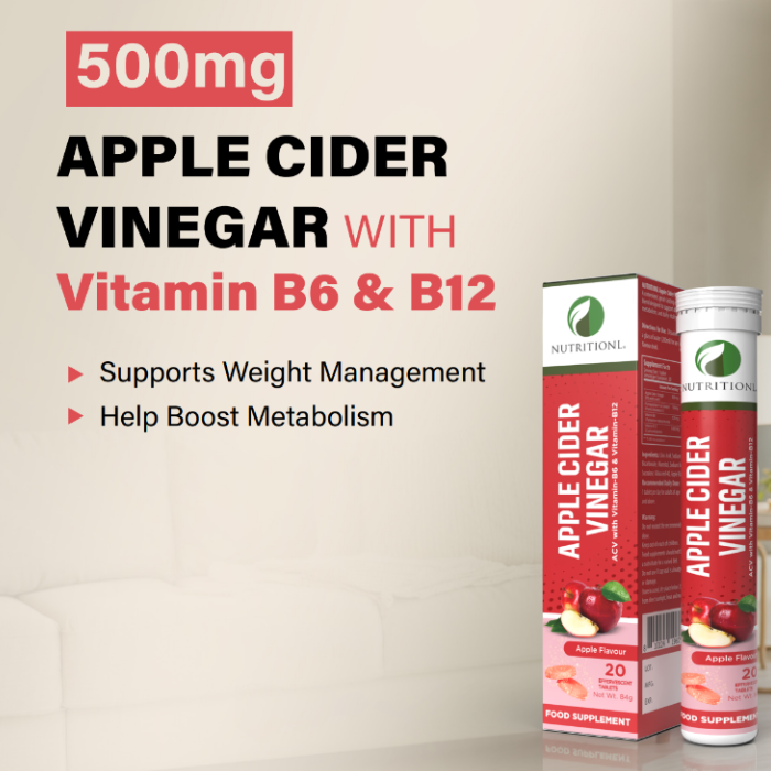 NutritionL Apple Cider Vinegar Effervescent Tablet Apple 20s