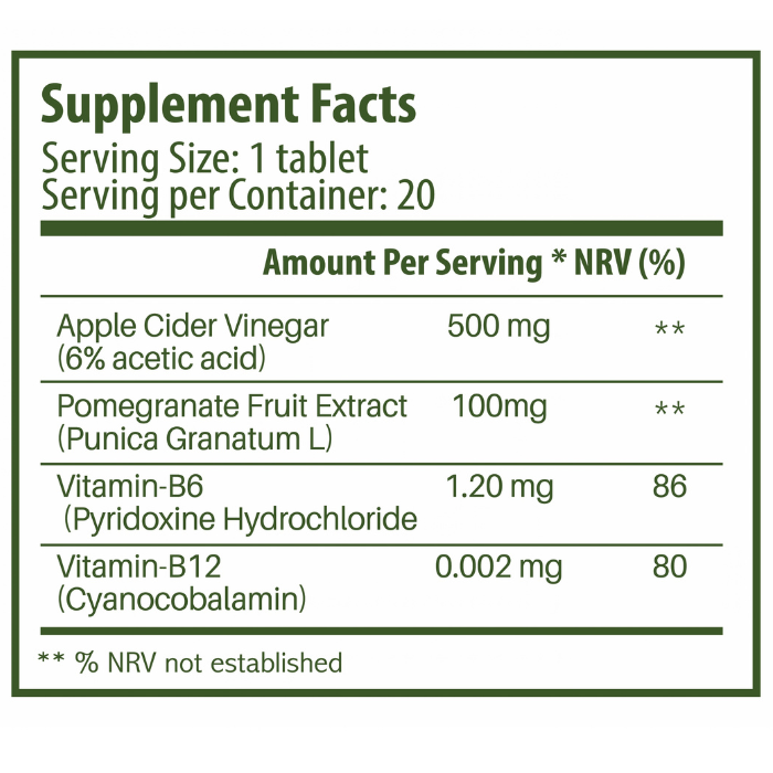 NutritionL Apple Cider Vinegar Effervescent Tablet Apple 20s