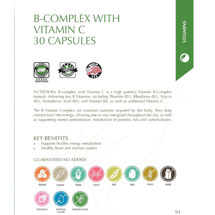 Nutritionl B-Complex With Vitamin C Caps 30's