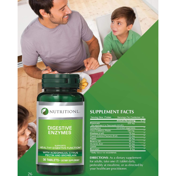 Nutritionl Digestive Enzymes Tabs 30's