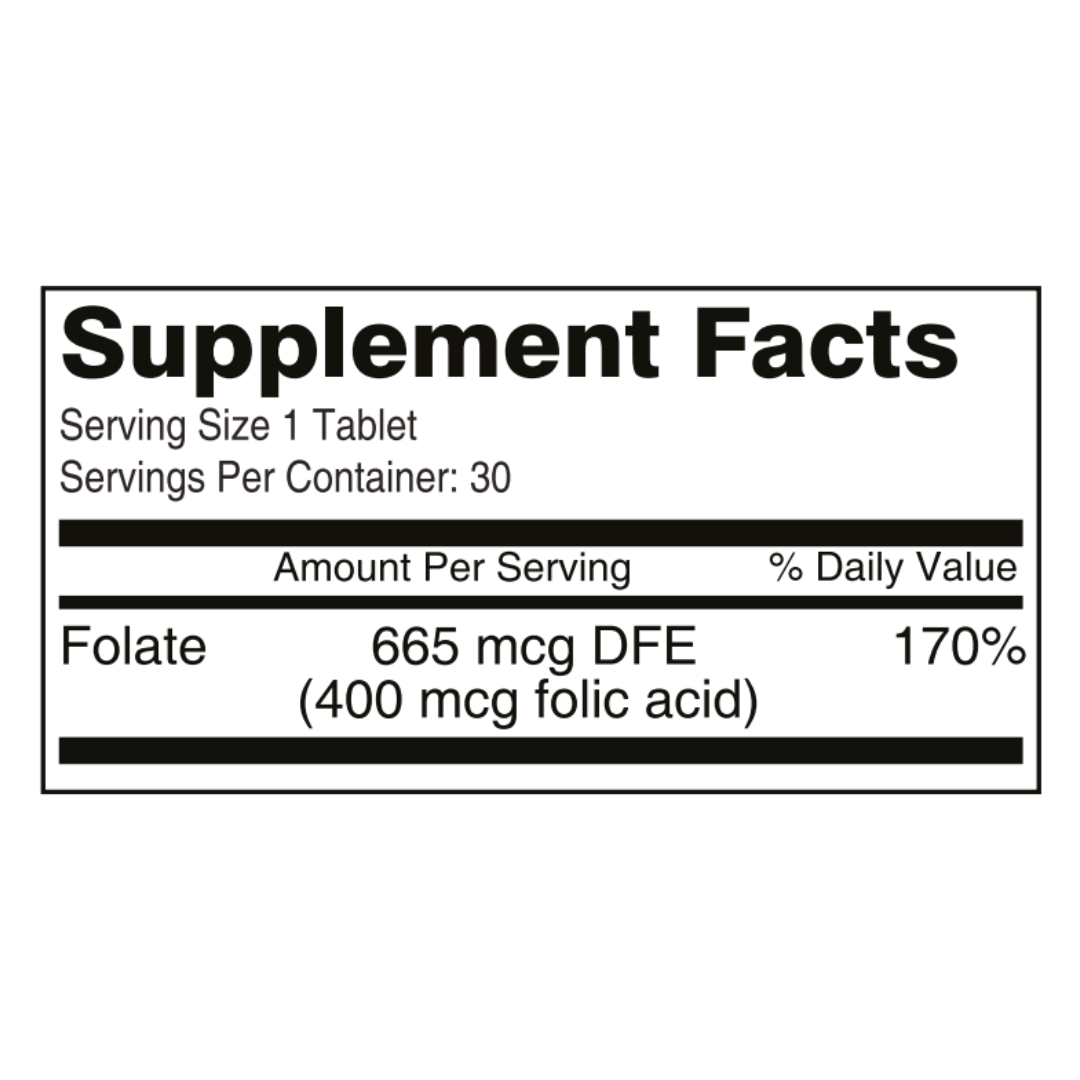 Nutritionl Folic Acid 400 mcg Tablets 30's