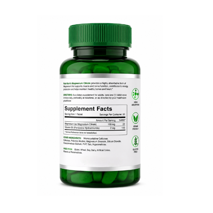 NutritionL Magnesium Citrate Tab 60s