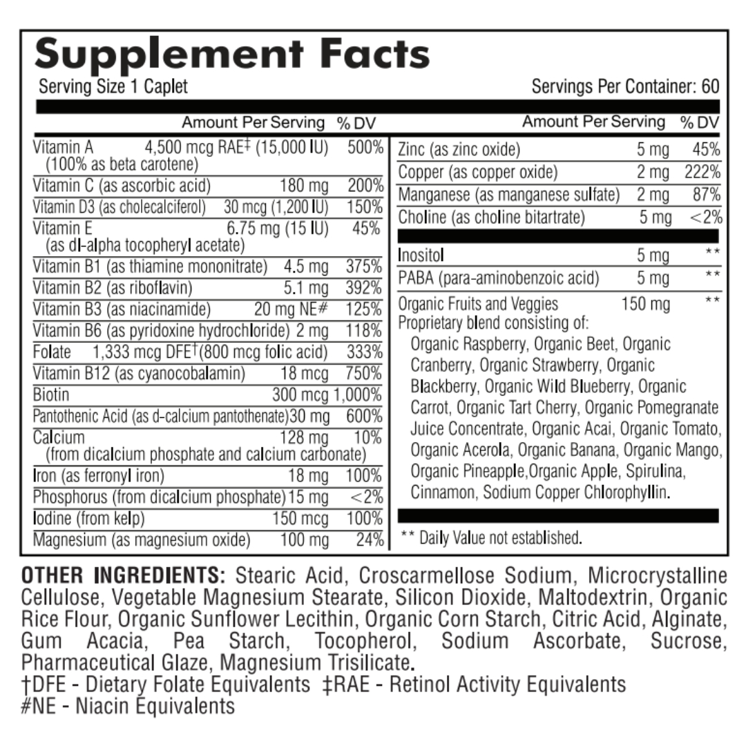 Nutritional Multivitamin & Minerals with Fruits & Veggies, 60 Capsules