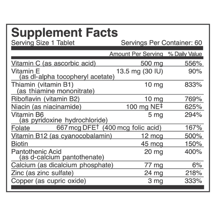 Nutritionl Stress B-Complex With Zinc 60 Tabs