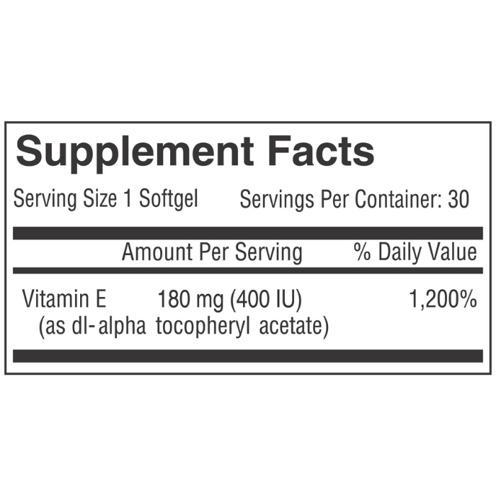 Nutritionl Vitamin E 400iu 30 Softgels
