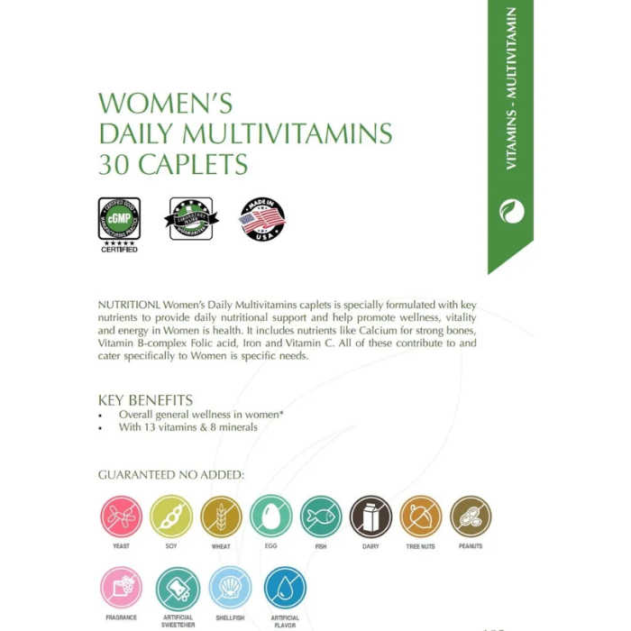Nutritionl Womens Dailly Caplets 30's
