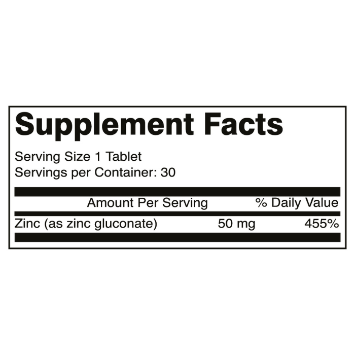 Nutritionl Zinc 50mg Tabs 30's